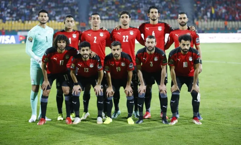 Mohamed Salah avec l’équipe d’Égypte avant un match international