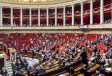 L’hémicycle de l’Assemblée nationale française pendant une séance