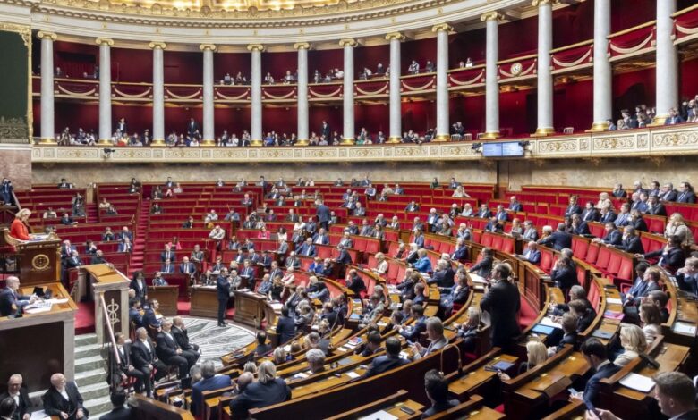 L’hémicycle de l’Assemblée nationale française pendant une séance