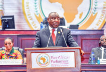 Cyril Ramaphosa à la tribune du Parlement panafricain en juillet 2026