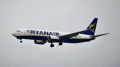 Un Boeing 737 de la compagnie Ryanair en phase d’atterrissage