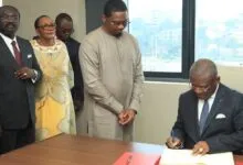 Samuel Eto’o lors de l’inauguration du siège de la Fecafoot à Yaoundé