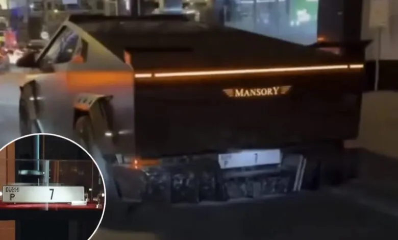 Un Cybertruck Mansory portant la plaque P7 à Dubaï