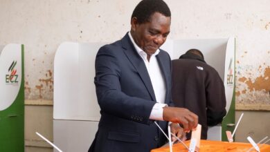 Hakainde Hichilema lors de l'élection présidentielle en Zambie