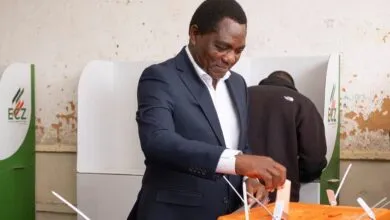 Hakainde Hichilema lors de l'élection présidentielle en Zambie