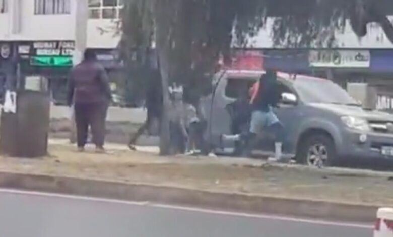 Scène de l’extorsion filmée dans le quartier de Hurlingham à Nairobi