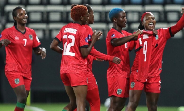 Les joueuses du Malawi célèbrent leur victoire contre le Ghana à la CAN féminine 2026