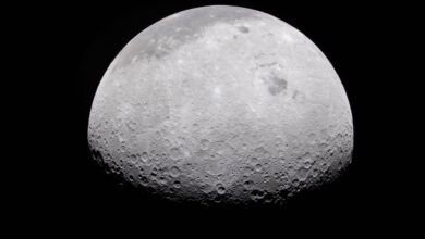 Surface cratérisée de la Lune photographiée par la NASA