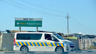 Véhicule des forces de l’ordre à Khayelitsha, au Cap, en 2024, photo d’archive