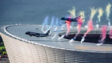 Deux avions d’Airlink survolent à basse altitude le stade du Cap