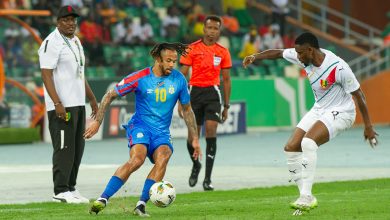 Joueurs de la RDC et de la Guinée lors d’un match en 2024, photo d’archive