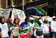 Manifestants à Durban en août 2026