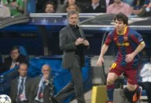 Lionel Messi et José Mourinho lors d’un Clásico