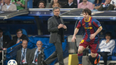 Lionel Messi et José Mourinho lors d’un Clásico