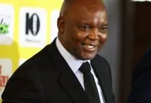 Pitso Mosimane lors de sa présentation avec l'Afrique du Sud