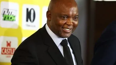 Pitso Mosimane lors de sa présentation avec l'Afrique du Sud