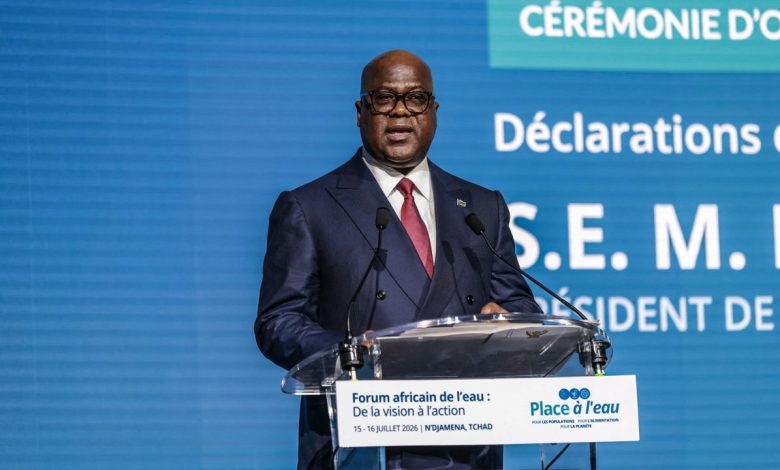 Félix Tshisekedi à la tribune du Forum africain de l’eau en juillet 2026