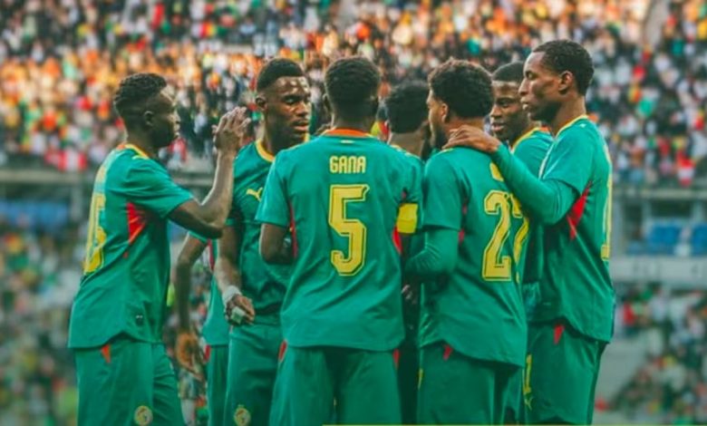 Joueurs de l’équipe du Sénégal réunis sur le terrain, photo d’archive