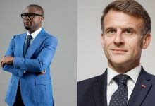 Montage de portraits de Romuald Wadagni et Emmanuel Macron, sans représentation de leur rencontre