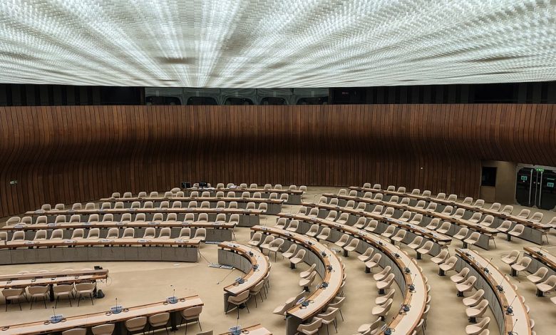 Salle de conférence des Nations unies à Genève, photo d’archive de 2024