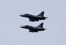 Deux Mirage 2000D français en vol, photo d’archive de 2013