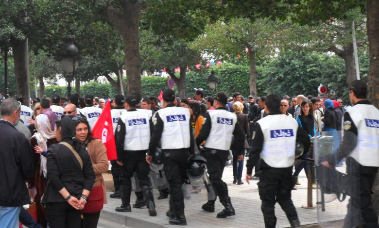 Policiers tunisiens lors d’un rassemblement à Tunis en 2013, photo d’archive