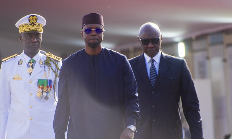 Ousmane Sonko lors d’une cérémonie en avril 2026