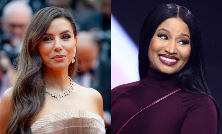 Portraits distincts d’Eva Longoria et Nicki Minaj