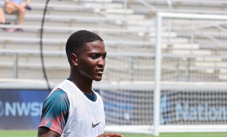 Visage de Temwa Chawinga avant un match à Cary en septembre 2024
