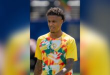 Ismaïl Jakobs en tenue de la sélection sénégalaise en juin 2026