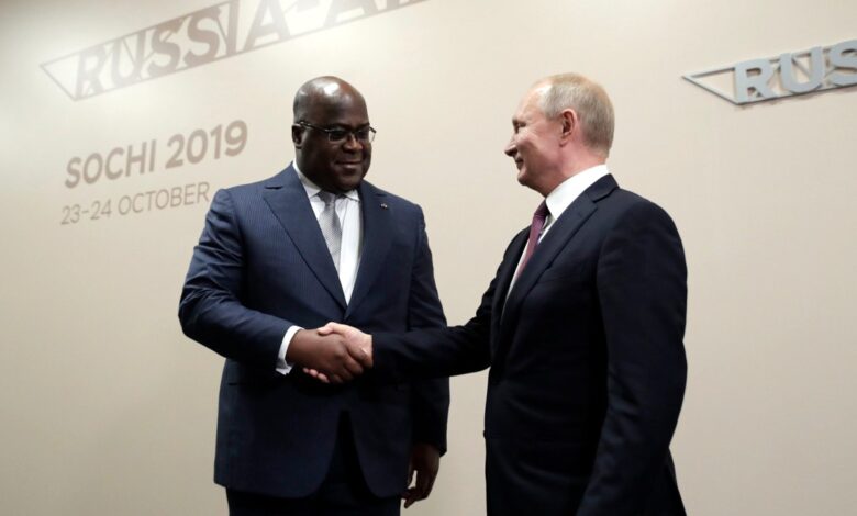 Félix Tshisekedi et Vladimir Poutine à Sotchi le 23 octobre 2019