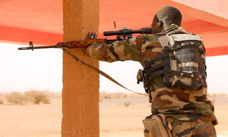 Soldat nigérian lors d’un entraînement en Mauritanie en 2020