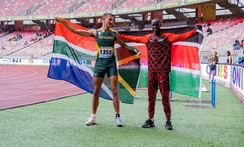 Athlètes sud-africain et kenyan après une épreuve en 2024